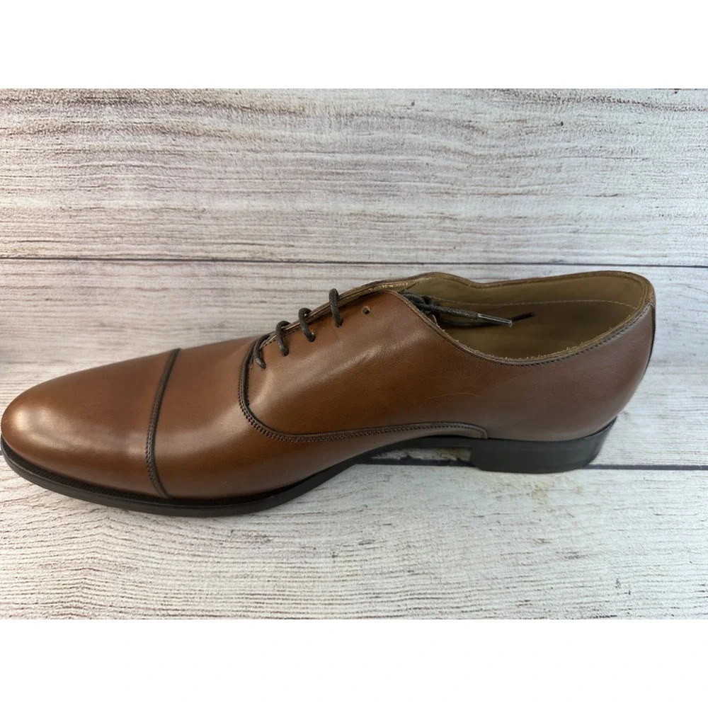 To Boot New York Men's Brandon II Leather Brown Cap Toe Oxford Shoes Size 10.5
